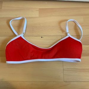 Red and White Bikini Top